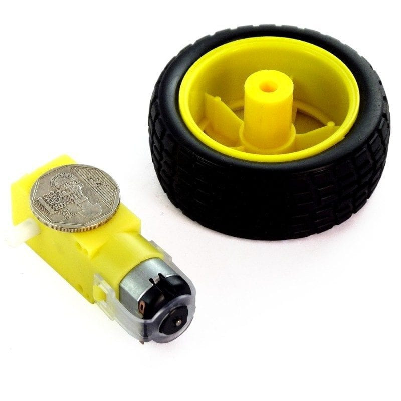 Motor DC con caja reductora y Llanta Goma - Imagen 4